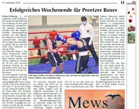 Boxclub Preetz mit Telman Melkonyan (Schüler 37 KG) und Zaid Zabiullah (Männer 69 KG) im „DER REPORTER“ (Seite 11) zum Erfolg beim Boxen in Schleswig.